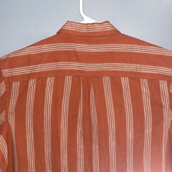 Lucky Brand Hawaiian Shirt Mens Size XL Stripe Short Sleeve Collared Button Down - Picture 10 of 12